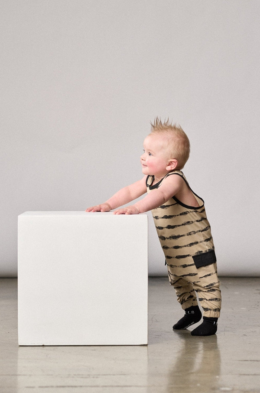 Static Stripe Tank Romper