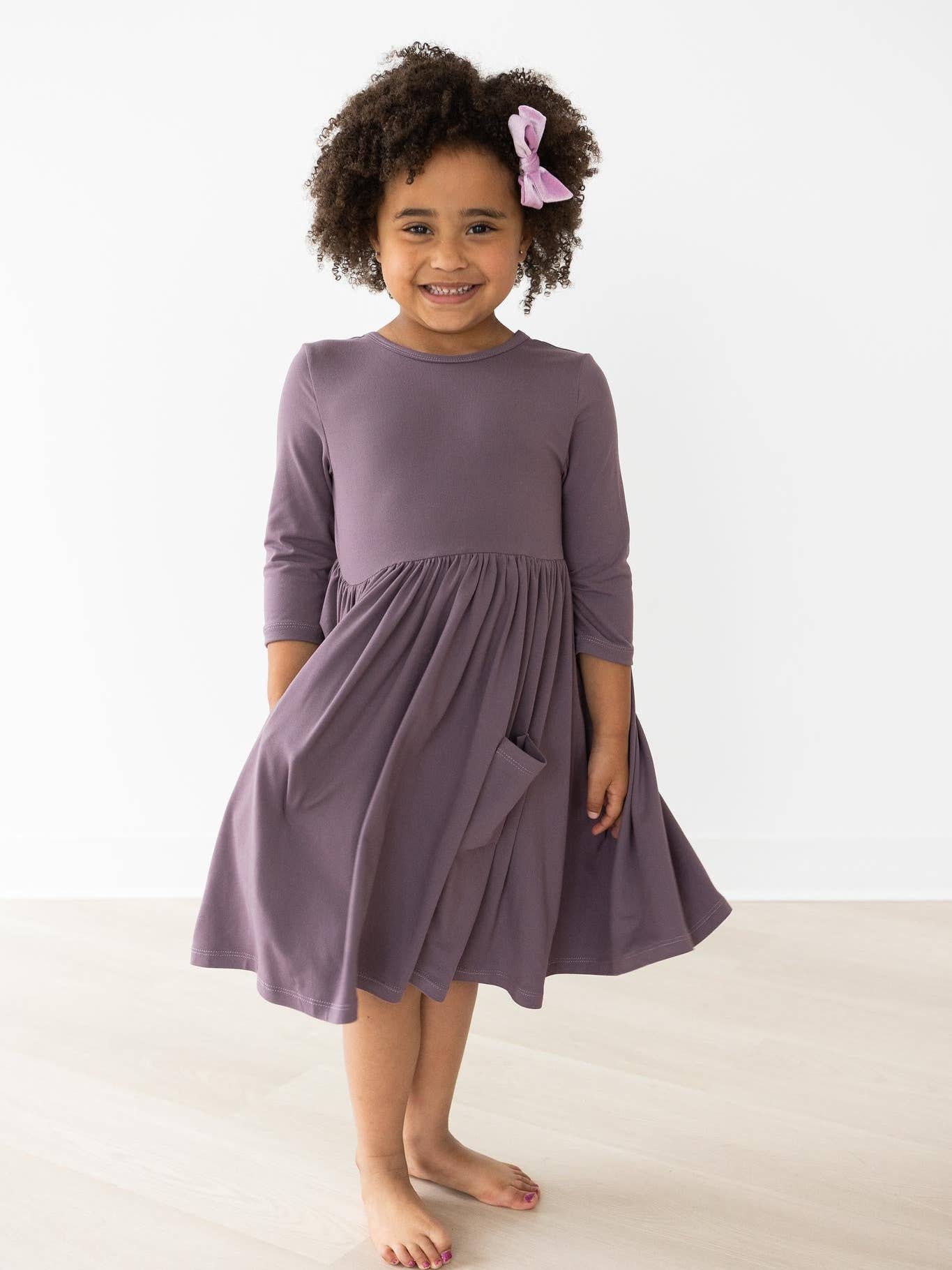 M&R03-Vintage Violet 3/4 Pocket Twirl Dress