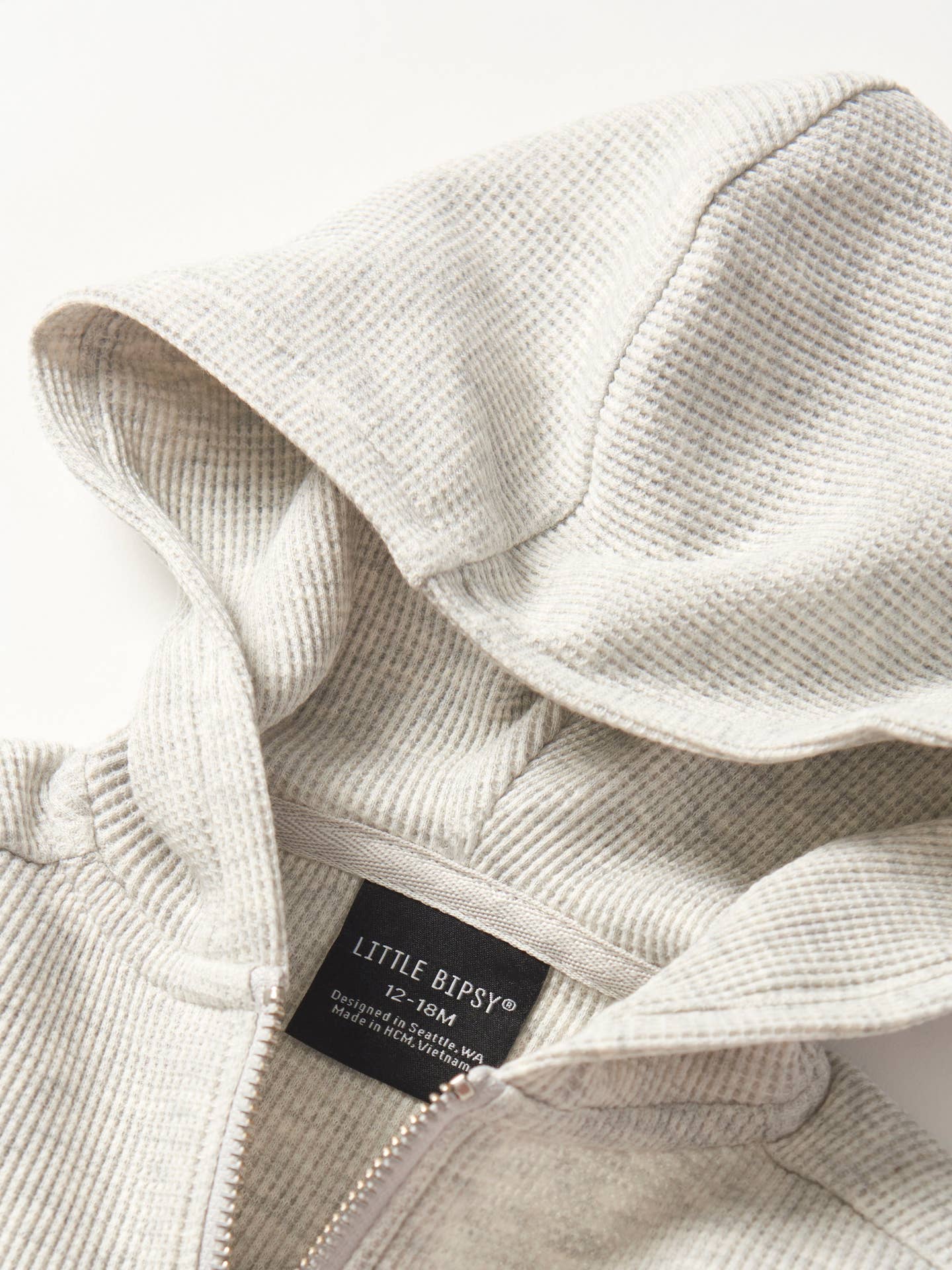 LB277-Waffle Hoodie - Light Heather Grey
