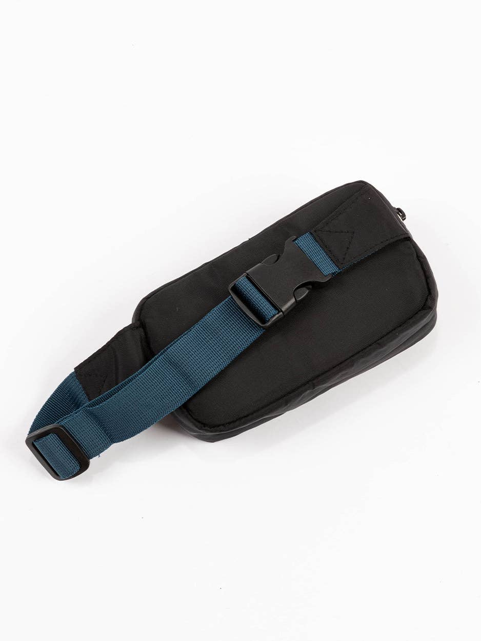 KNW01-  Kids Fanny Pack | Black/Atlantic