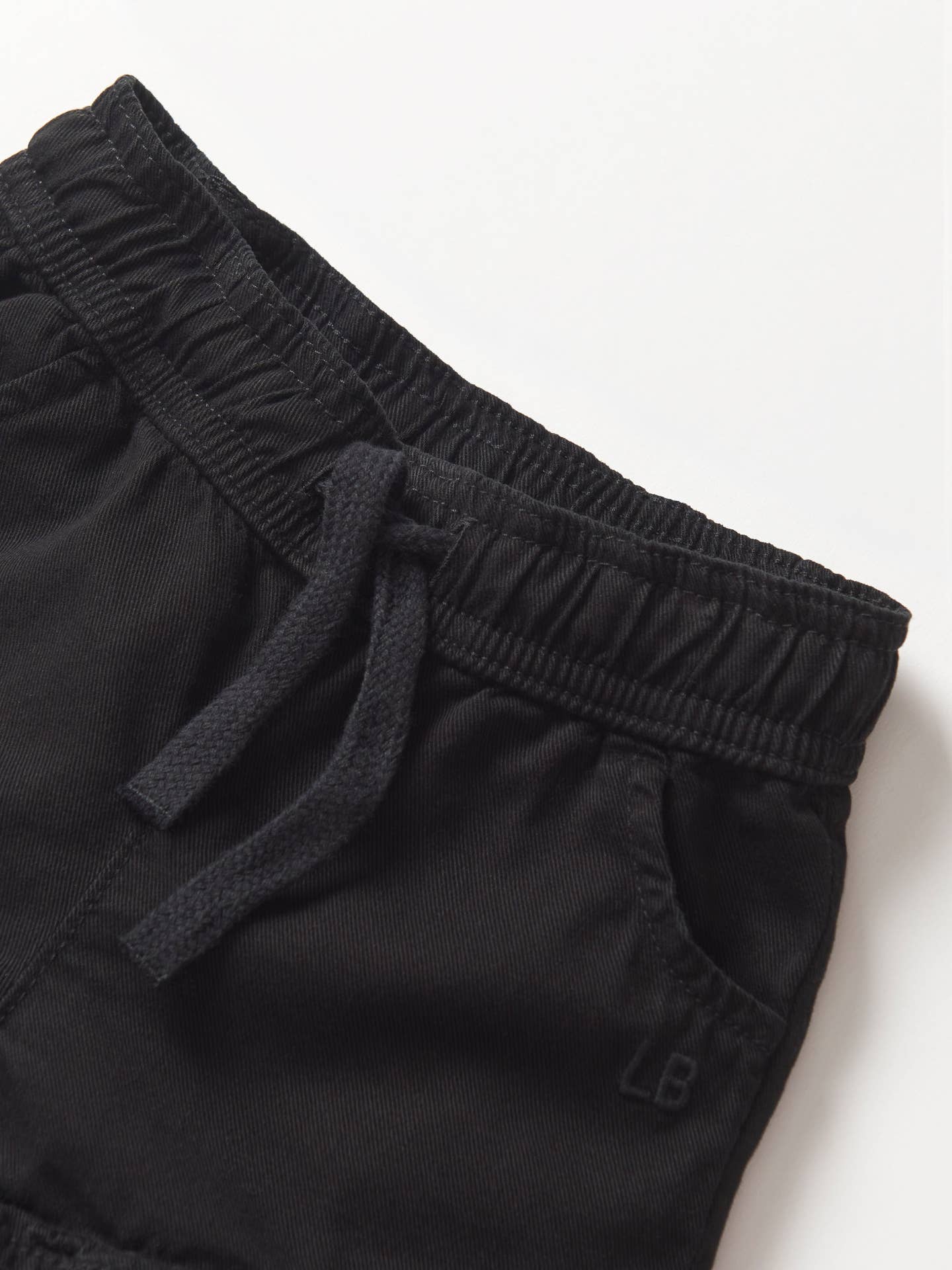 Ruffle Cotton Twill Short - Black