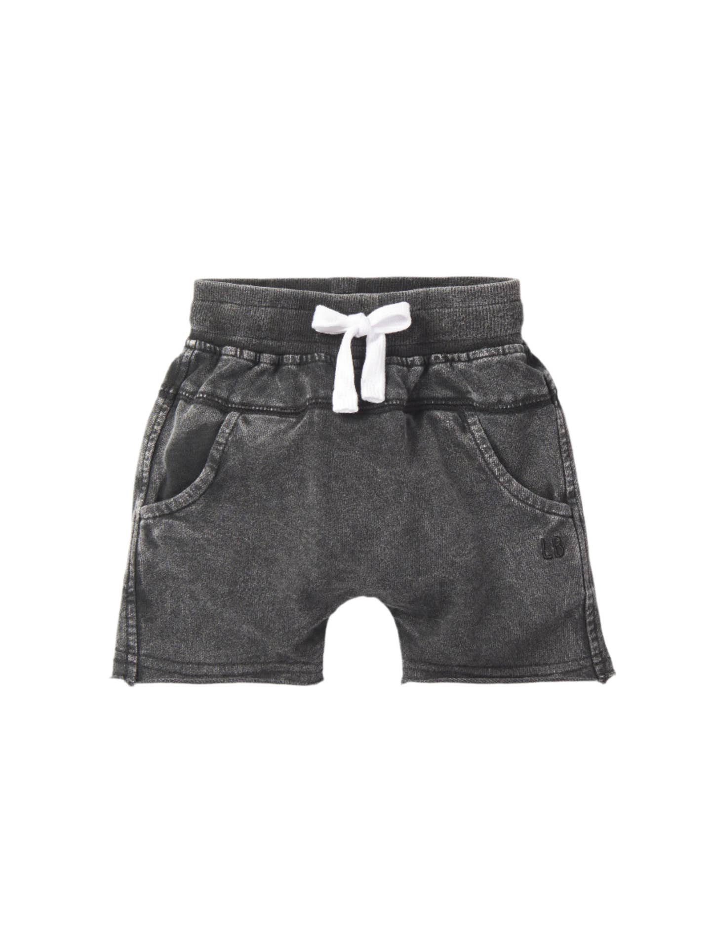 Acid Wash Harem Short - Black