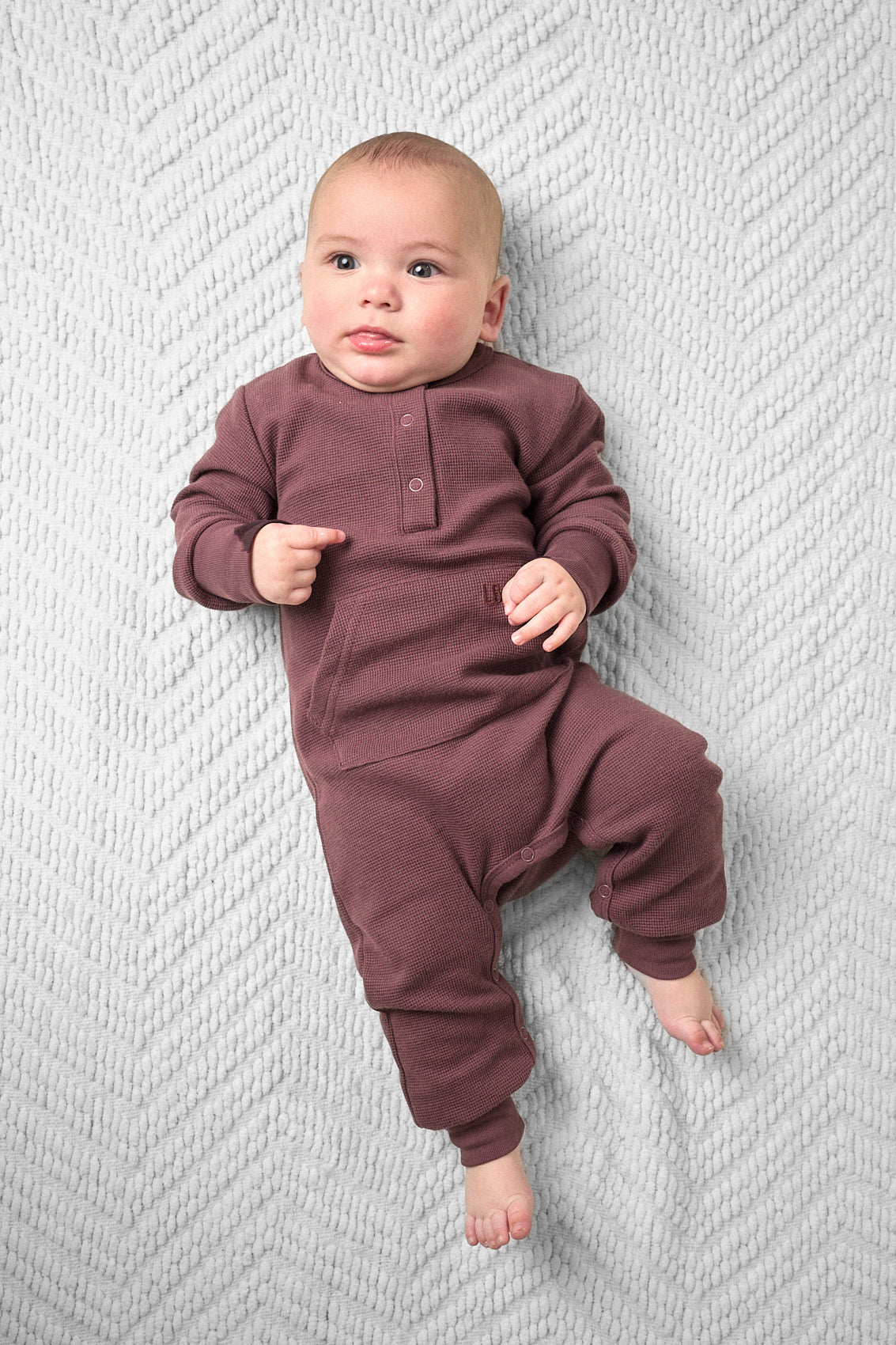 Waffle Romper - Huckleberry