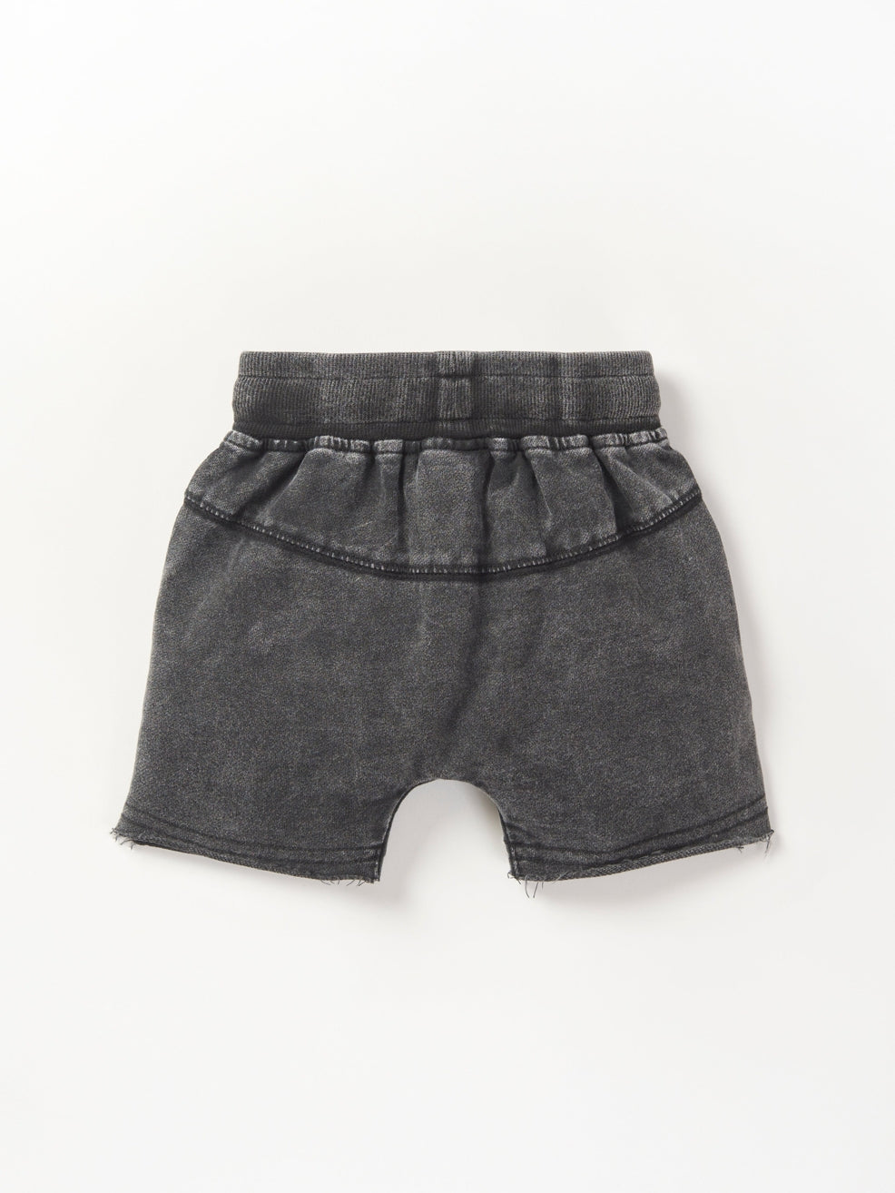 Acid Wash Harem Short - Black
