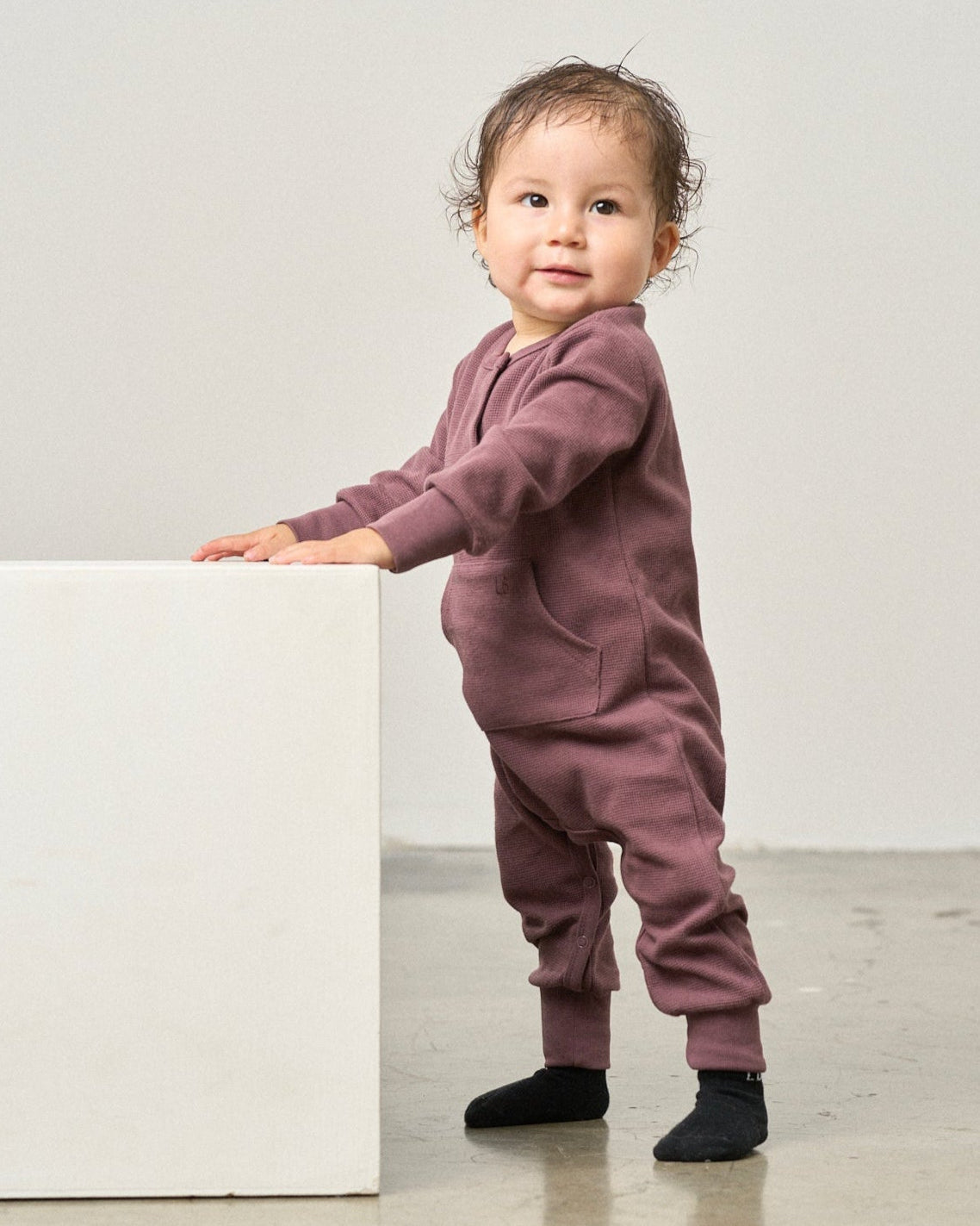 Waffle Romper - Huckleberry
