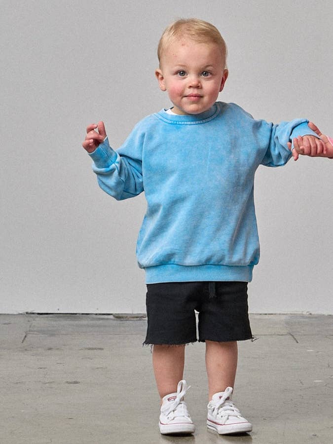 Washed Crewneck - Electric Blue