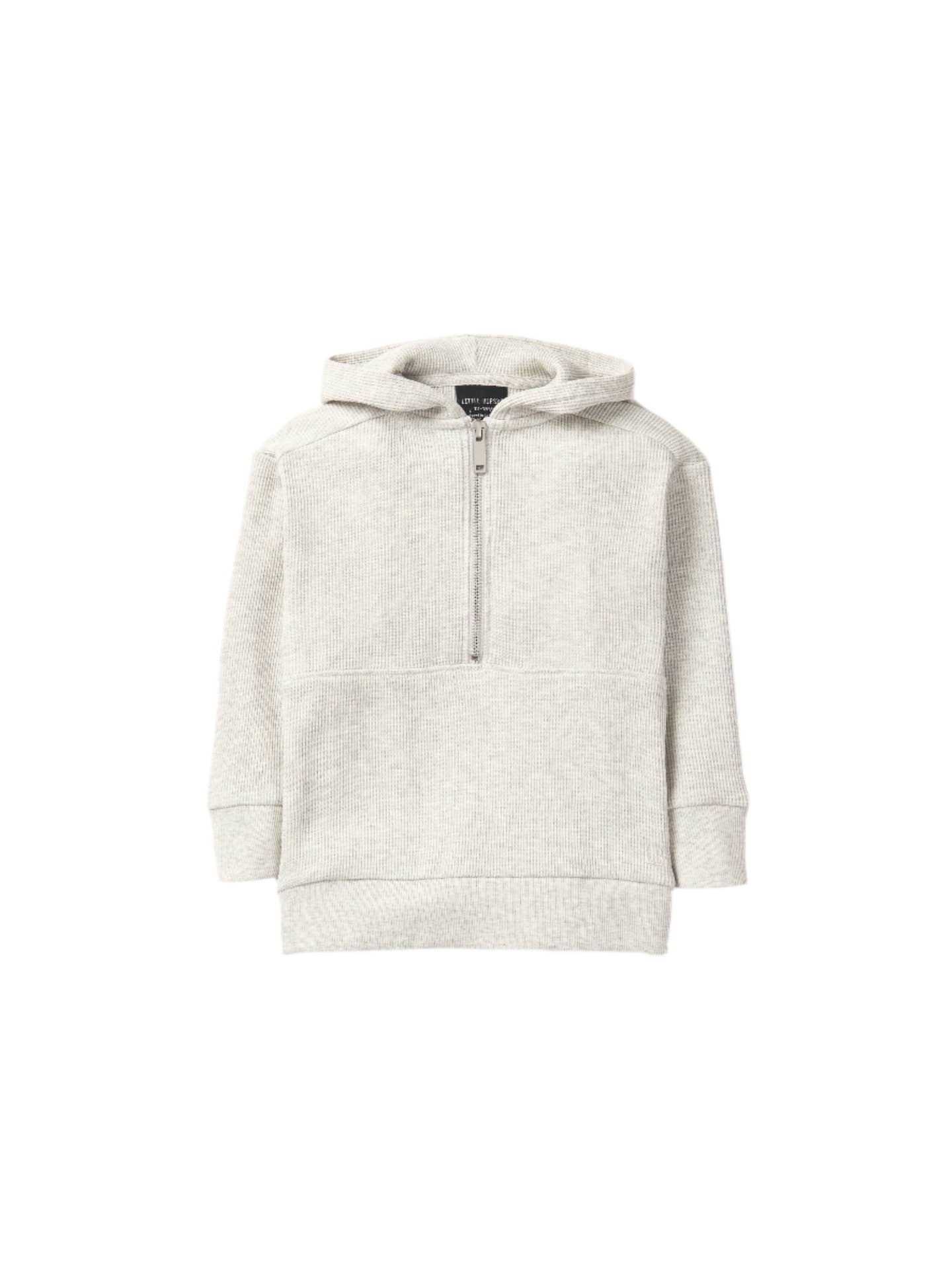LB277-Waffle Hoodie - Light Heather Grey
