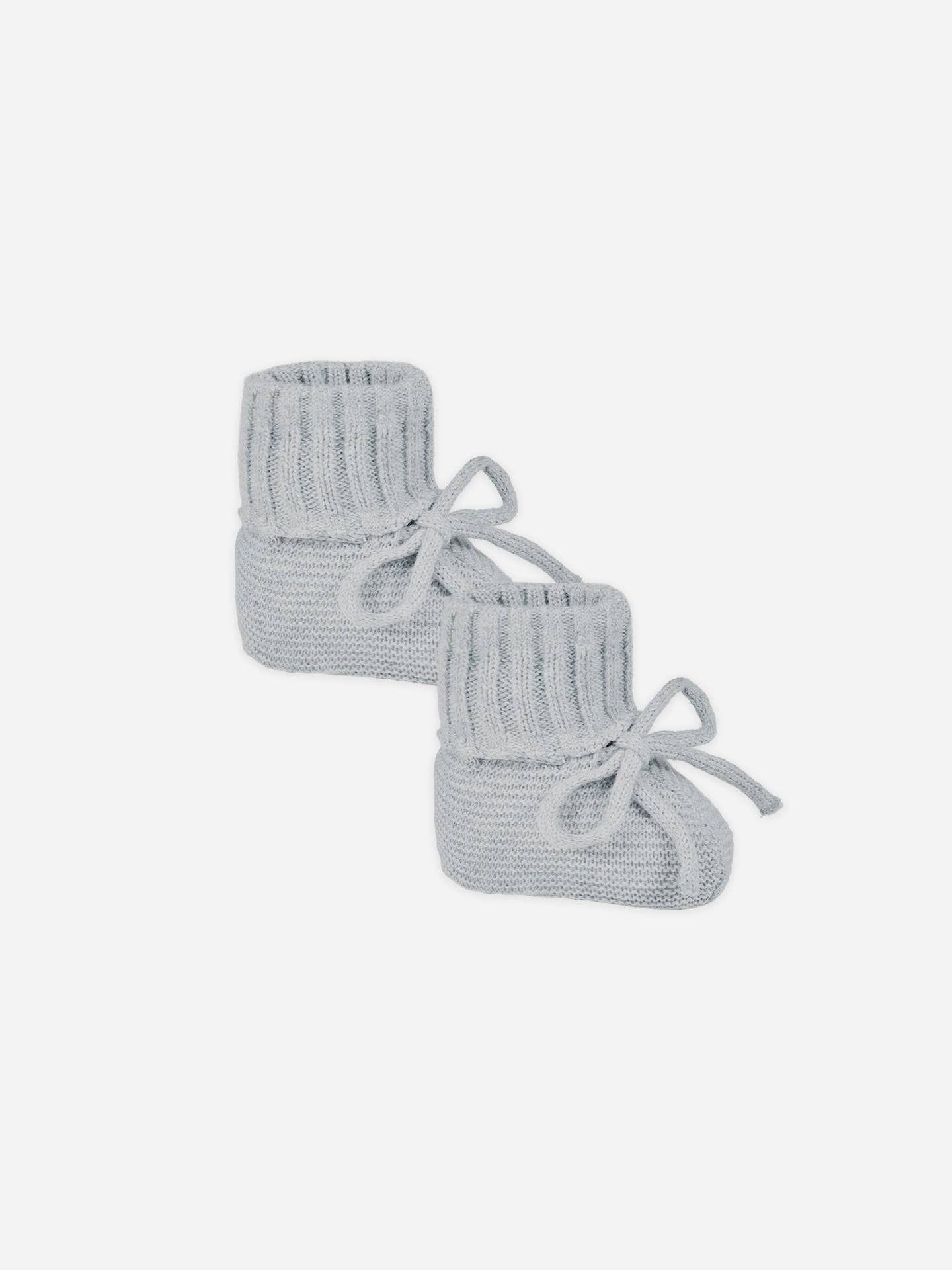 Knit Booties || Heathered Dusty Blue