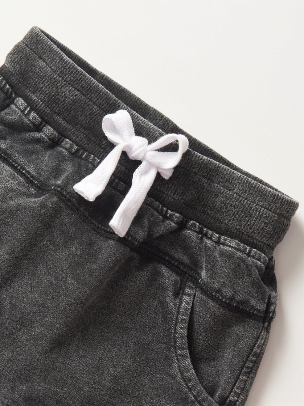 Acid Wash Harem Short - Black