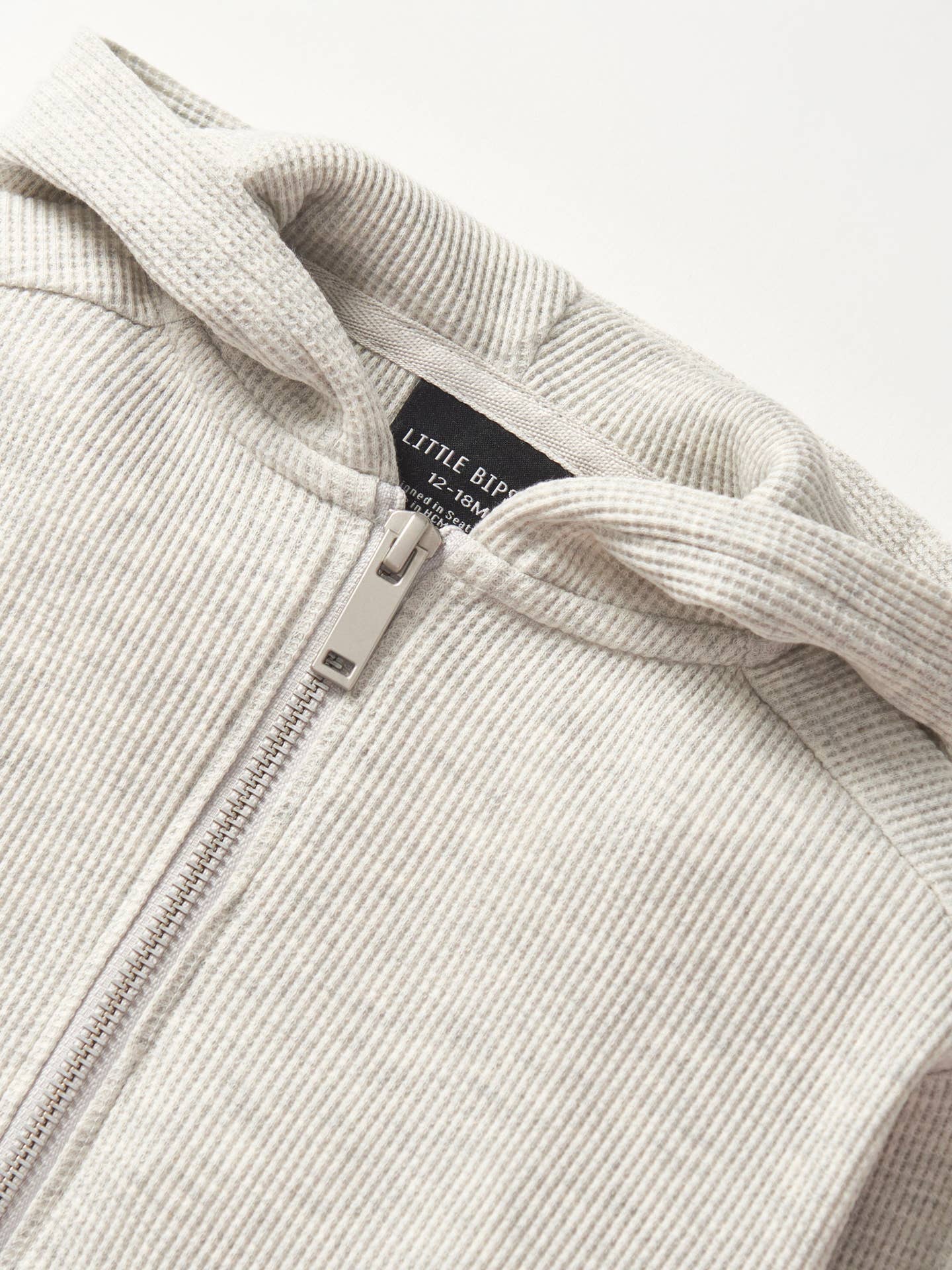 LB277-Waffle Hoodie - Light Heather Grey