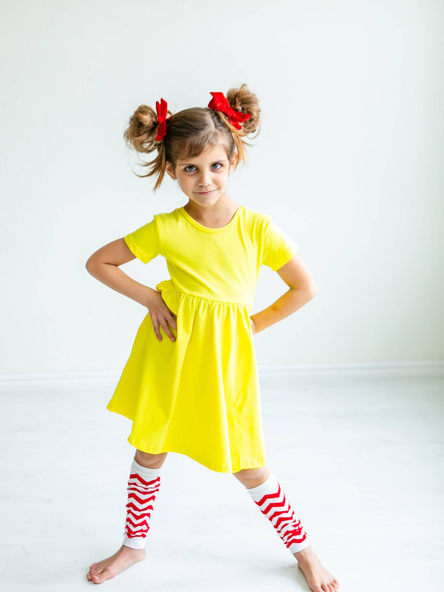 M&R04-Yellow S/S Pocket Twirl Dress