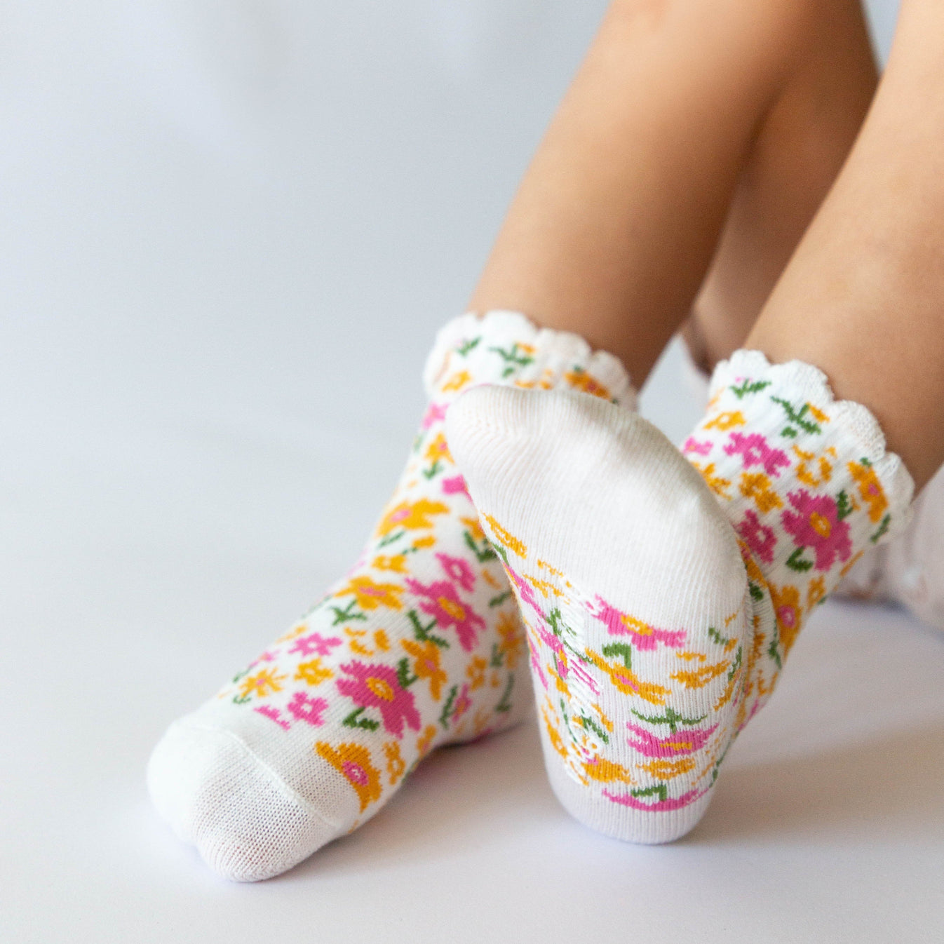 Blooms & Gingham Ruffle Socks 3 Pack