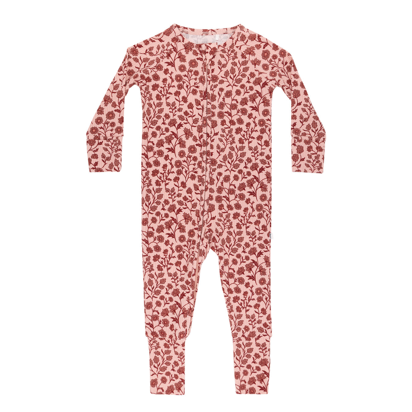 BLO18-Mauve Floral Small Ribbed Romper
