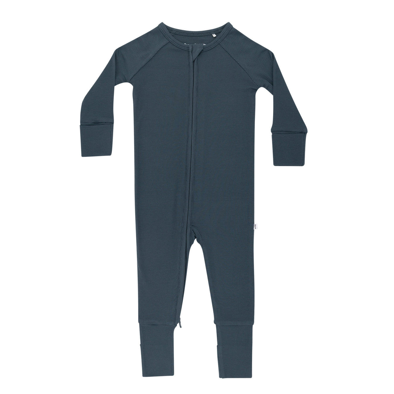 BLO17-Dark Steel Blue Small Ribbed Romper