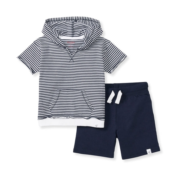 BBB278- Classic Stripe Hooded Toddler Set