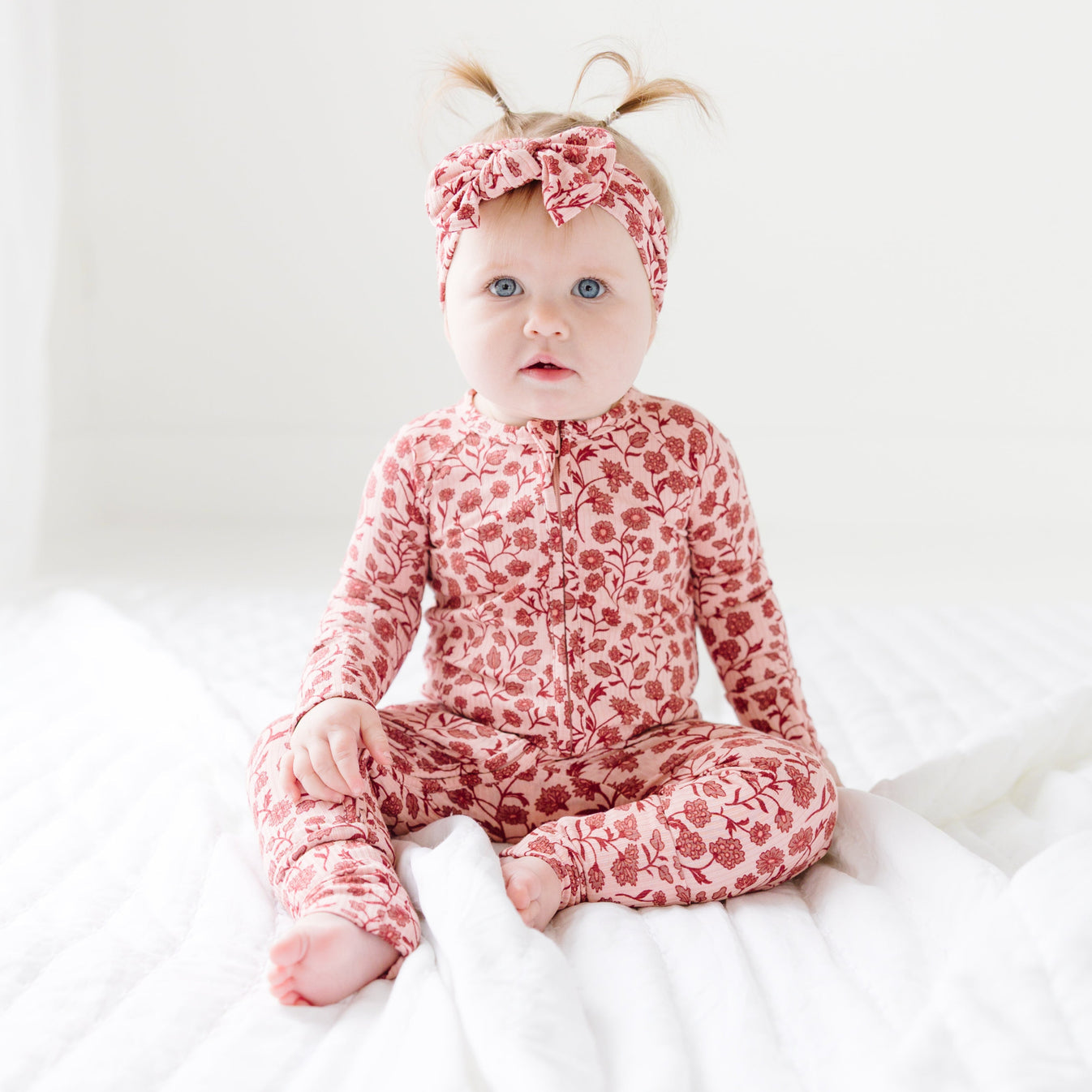 BLO18-Mauve Floral Small Ribbed Romper
