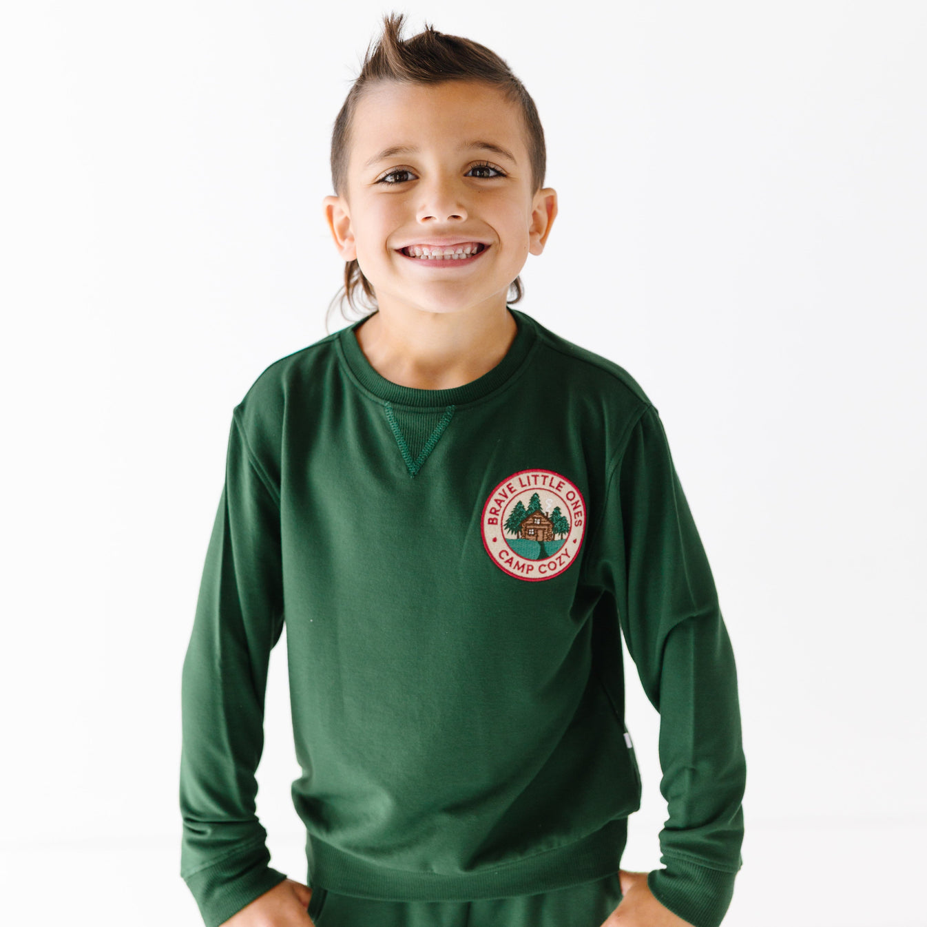 Camp Cozy Patch Bamboo Pullover