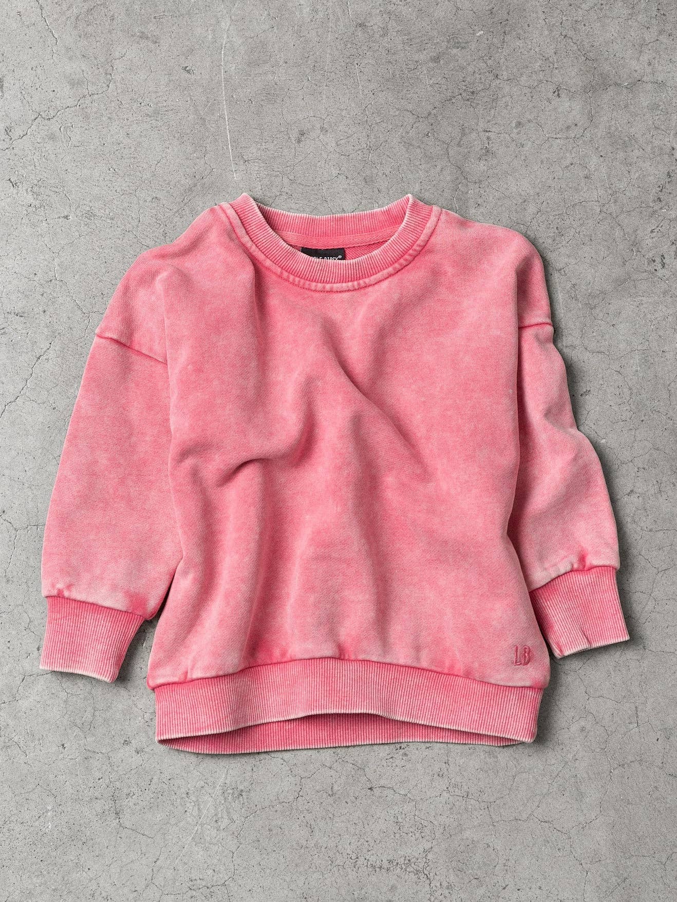 Washed Crewneck - Electric Pink