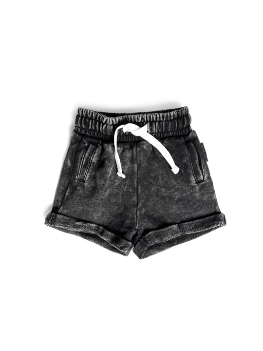 Little Bipsy-  Acid Wash Shorts : Black