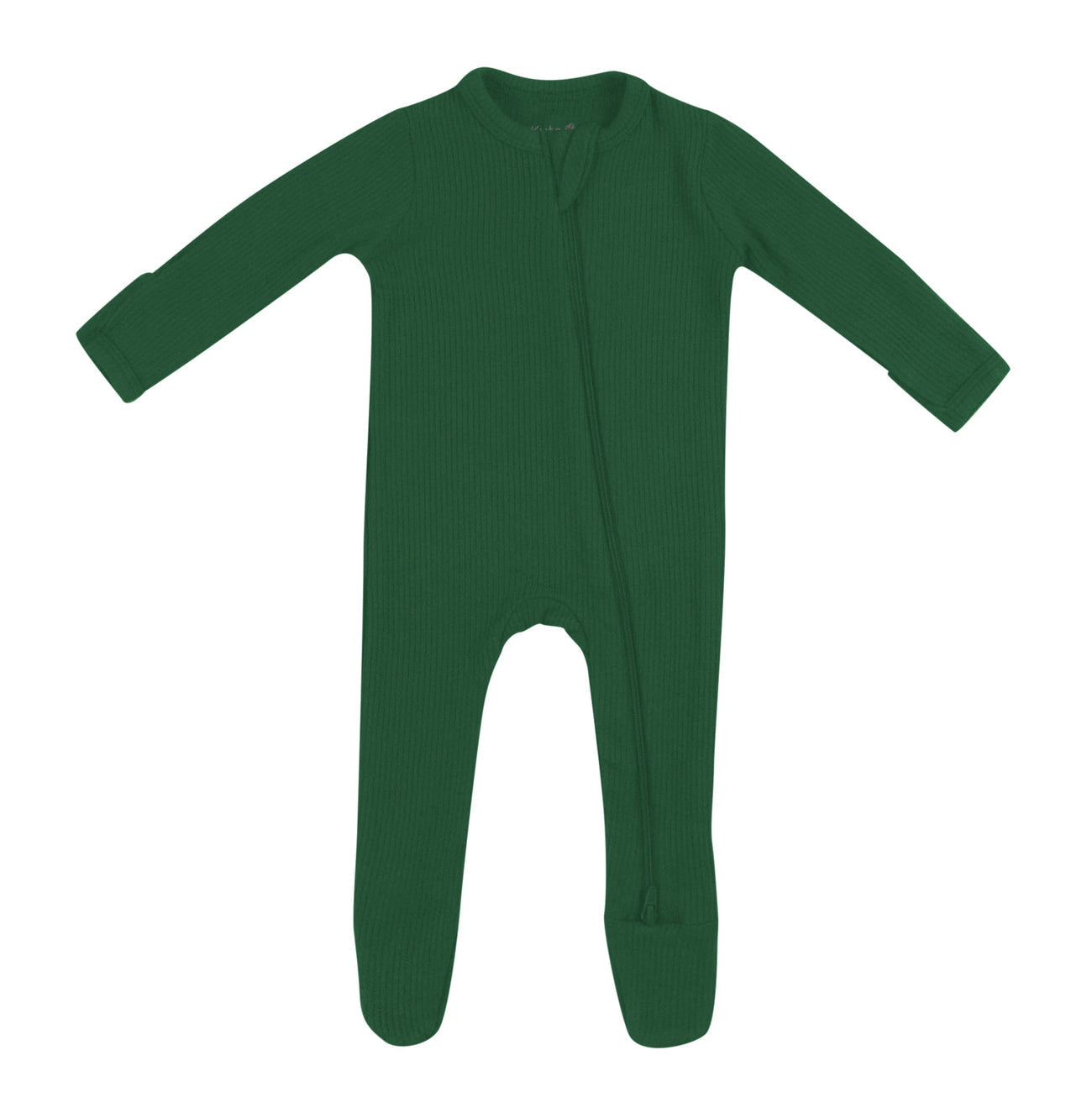 Kyte Baby- Ribbed Zip Footie : Forest
