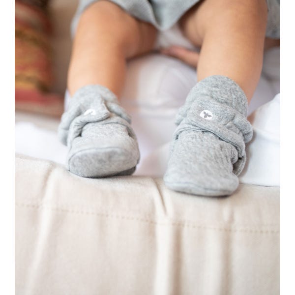 Burts Bee Baby- Quilted Bee Booties- Gray