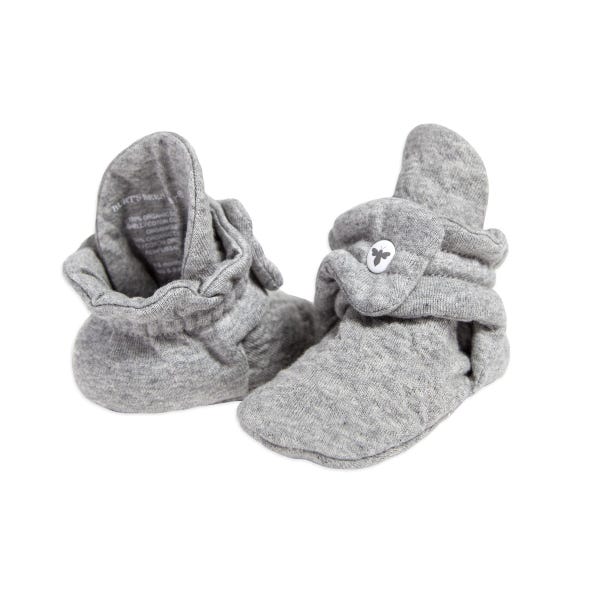 Burts Bee Baby- Quilted Bee Booties- Gray