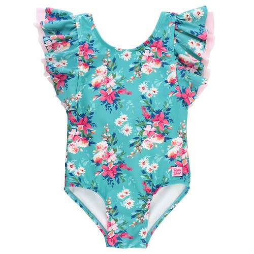 Ruffle Butts- Fancy Me Floral  One Piece