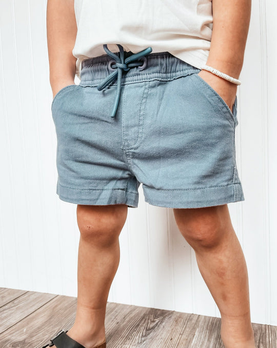 Little Bipsy- Cotton Twill Short - Blue