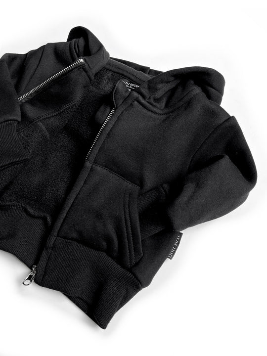 Little Bipsy Classic Zip Hoodie- Black