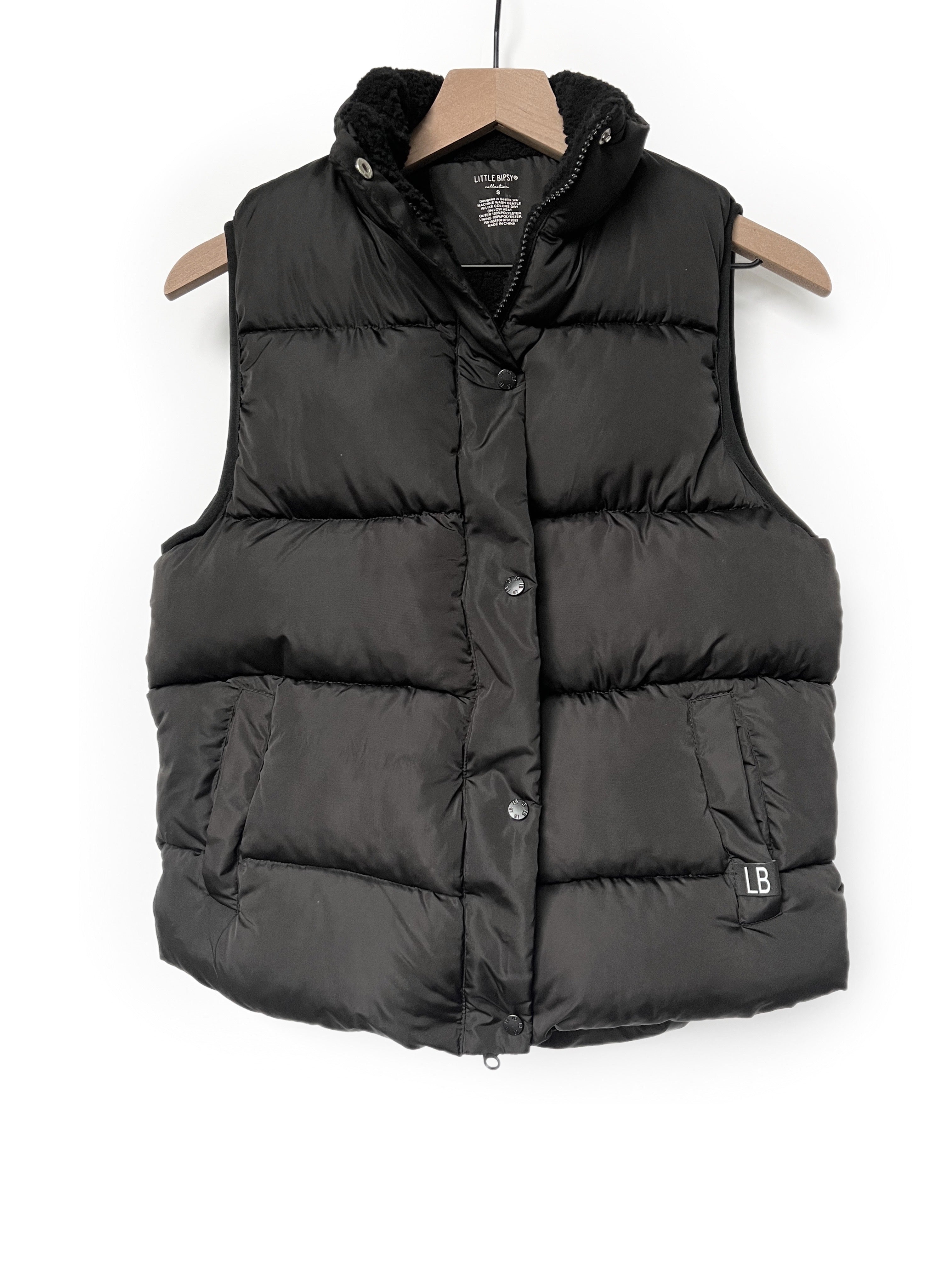Little Bipsy: Adult Sherpa Vest- Black