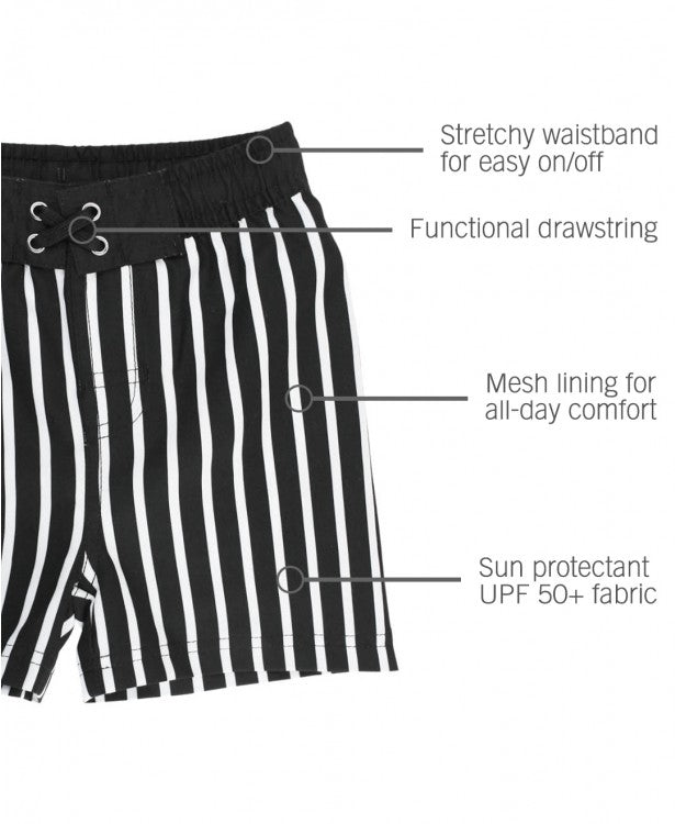 Rugged Butts-B&W striped Swim