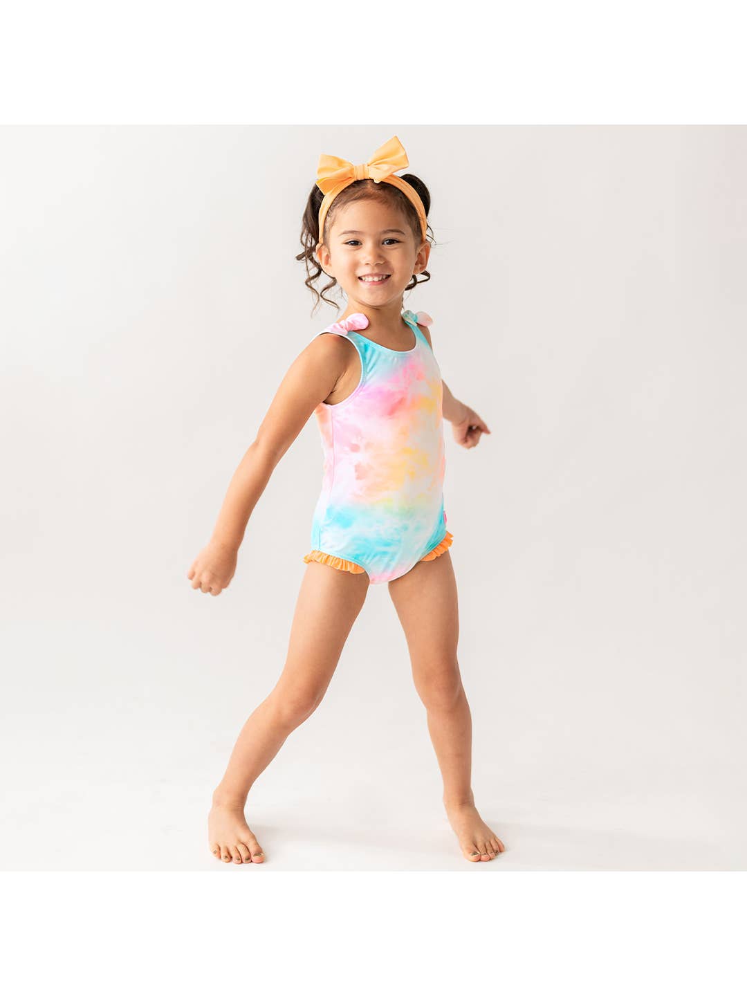 Ruffle Butts-Rainbow Tie Dye  One Piece