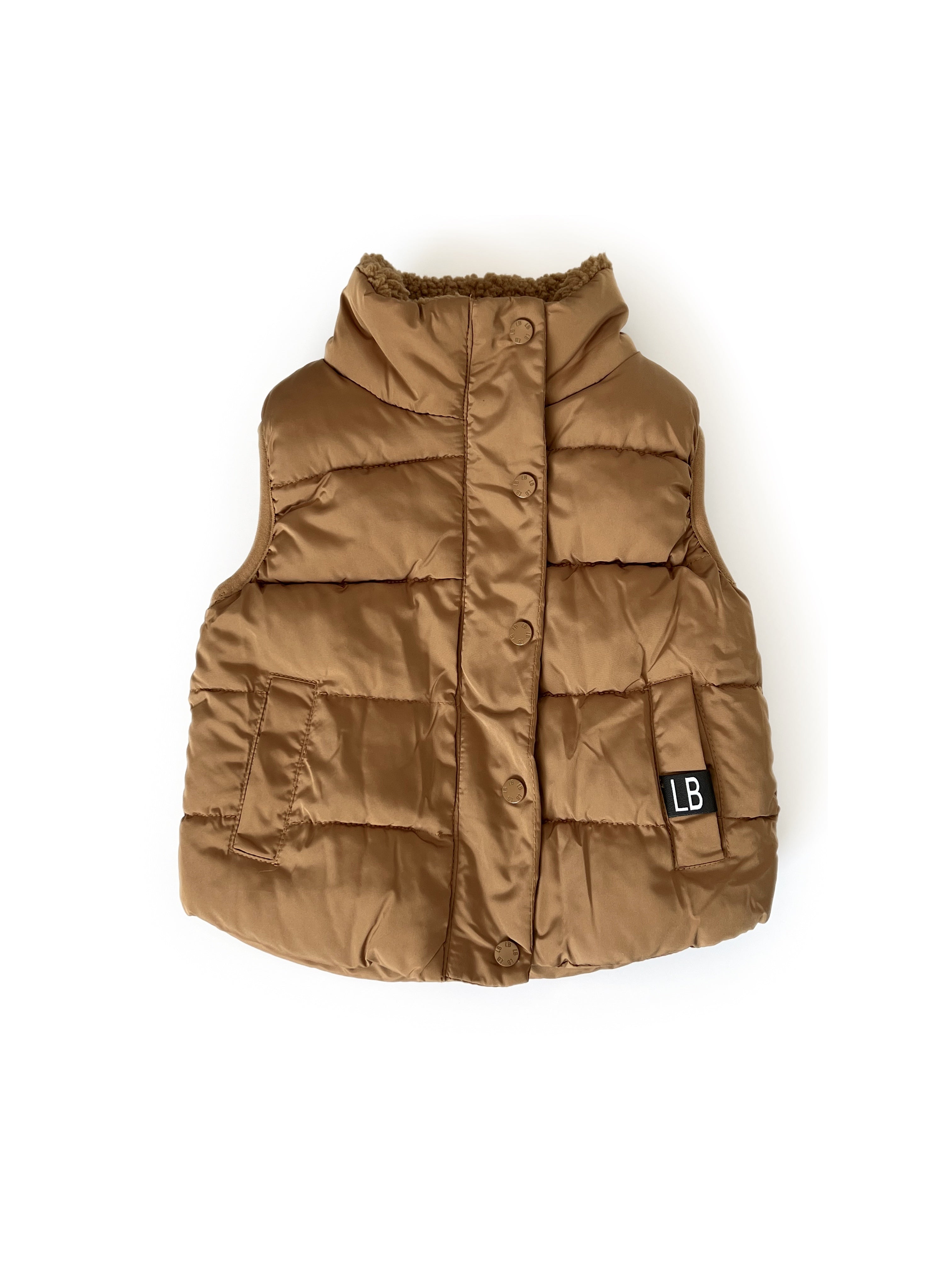 Little Bipsy: Adult Sherpa Vest- Camel