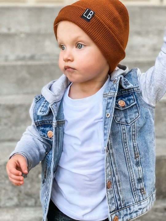 Little Bipsy- Hooded Denim Jacket : Gray