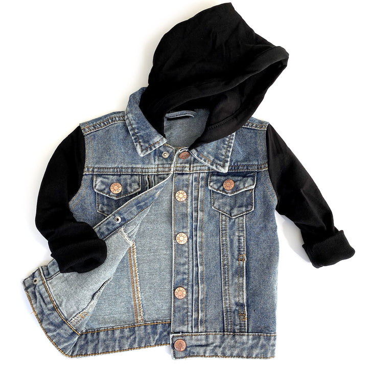 Little Bipsy- Hooded Denim : Black Sleeves