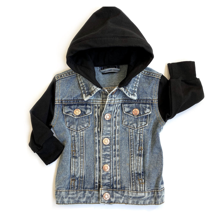 Little Bipsy- Hooded Denim : Black Sleeves